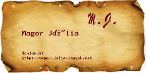 Mager Júlia névjegykártya